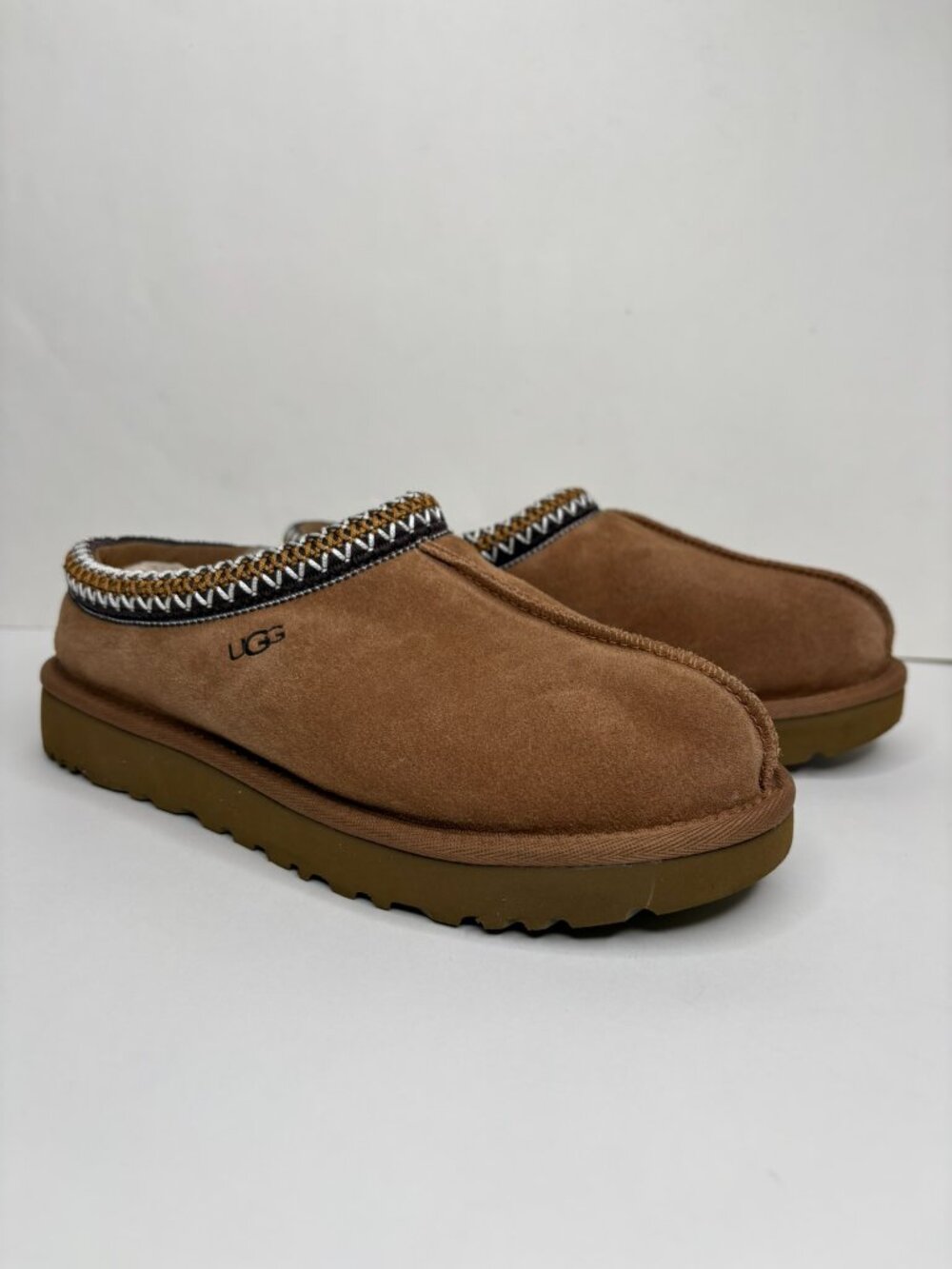 UGG Tasman Suede Shearling Slippers Chestnut – Women’s 7